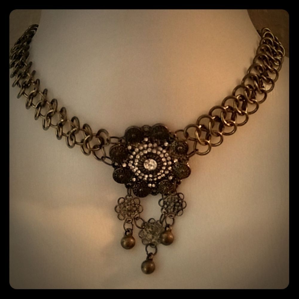 Bronze Medallion Necklace Set